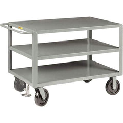 Little Giant - 5,000 Lb Capacity, 30" Wide x 60" Long x 36" High Cart - 3 Shelf, Steel, Phenolic Casters - USA Tool & Supply