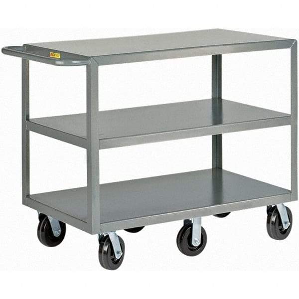 Little Giant - 3,600 Lb Capacity, 30" Wide x 48" Long x 36" High Cart - 3 Shelf, Steel, Phenolic Casters - USA Tool & Supply