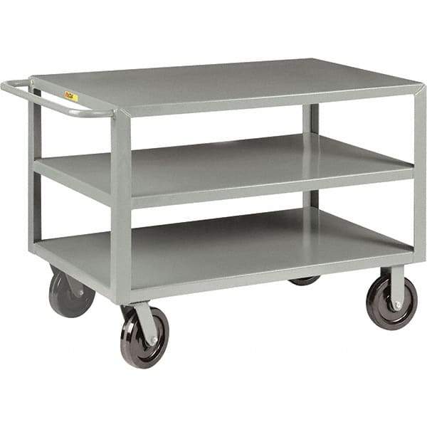 Little Giant - 5,000 Lb Capacity, 36" Wide x 72" Long x 36" High Cart - 3 Shelf, Steel, Phenolic Casters - USA Tool & Supply