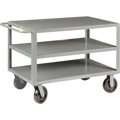 Little Giant - 5,000 Lb Capacity, 36" Wide x 72" Long x 36" High Cart - 3 Shelf, Steel, Phenolic Casters - USA Tool & Supply