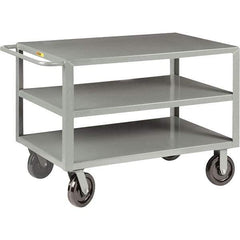 Little Giant - 5,000 Lb Capacity, 24" Wide x 48" Long x 36" High Cart - 3 Shelf, Steel, Phenolic Casters - USA Tool & Supply