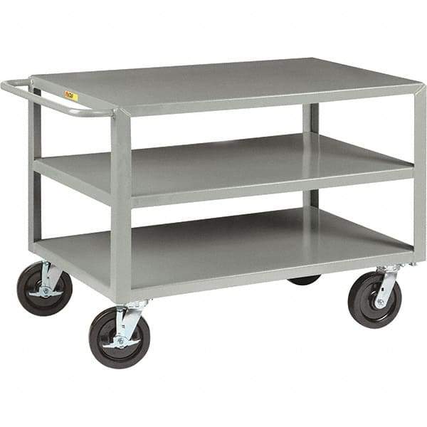 Little Giant - 5,000 Lb Capacity, 30" Wide x 60" Long x 36" High Cart - 3 Shelf, Steel, Phenolic Casters - USA Tool & Supply