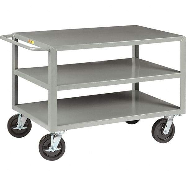 Little Giant - 5,000 Lb Capacity, 24" Wide x 48" Long x 36" High Cart - 3 Shelf, Steel, Phenolic Casters - USA Tool & Supply