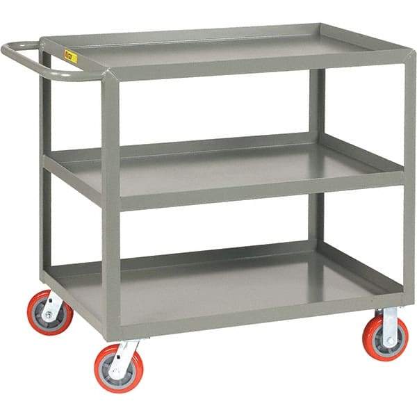 Little Giant - 2,000 Lb Capacity, 24" Wide x 48" Long x 36" High Service Cart - Steel, Polyurethane Casters - USA Tool & Supply