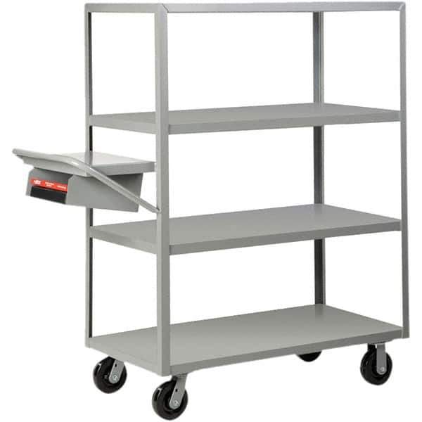 Little Giant - 3,600 Lb Capacity, 30" Wide x 48" Long x 63-1/2" High Order Picking Cart - 4 Shelf, Steel, Phenolic Casters - USA Tool & Supply