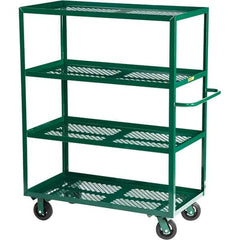 Little Giant - 1,600 Lb Capacity Steel Platform Truck - Steel Deck, 24" OAW, 48" Platform Length, Mold On Rubber Casters - USA Tool & Supply