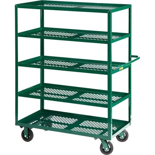 Little Giant - 2,000 Lb Capacity Steel Platform Truck - Steel Deck, 24" OAW, 48" Platform Length, Mold On Rubber Casters - USA Tool & Supply