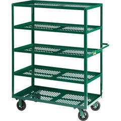 Little Giant - 2,000 Lb Capacity Steel Platform Truck - Steel Deck, 24" OAW, 48" Platform Length, Mold On Rubber Casters - USA Tool & Supply