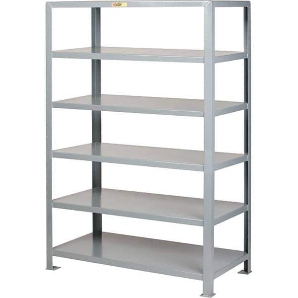 Little Giant - 6 Shelf Steel Shelving - 24" Wide x 72" High x 60" Deep, Gray - USA Tool & Supply