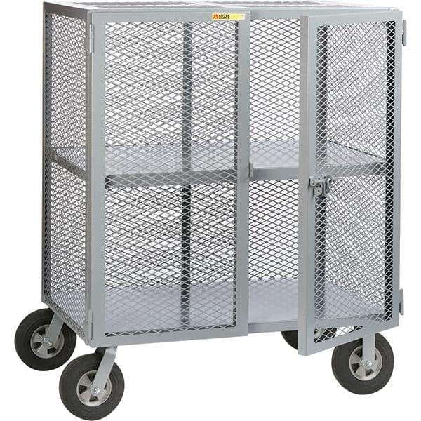 Little Giant - 1,500 Lb Capacity, 1 Shelf, Security Cart - 27" Long x 61" Wide x 61" High - USA Tool & Supply