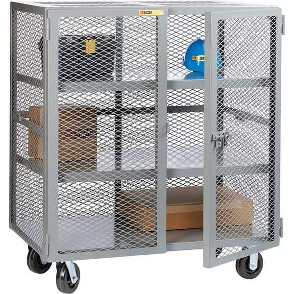 Little Giant - 2 Shelf Mobile Storage Cabinet - Steel, 61" Wide x 33" Deep x 57" High - USA Tool & Supply