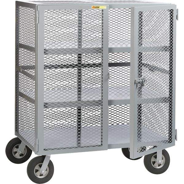 Little Giant - 1,500 Lb Capacity, 2 Shelf, Security Cart - 27" Long x 60" Wide x 61" High - USA Tool & Supply