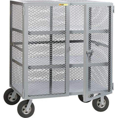 Little Giant - 1,500 Lb Capacity, 2 Shelf, Security Cart - 27" Long x 27" Wide x 61" High - USA Tool & Supply