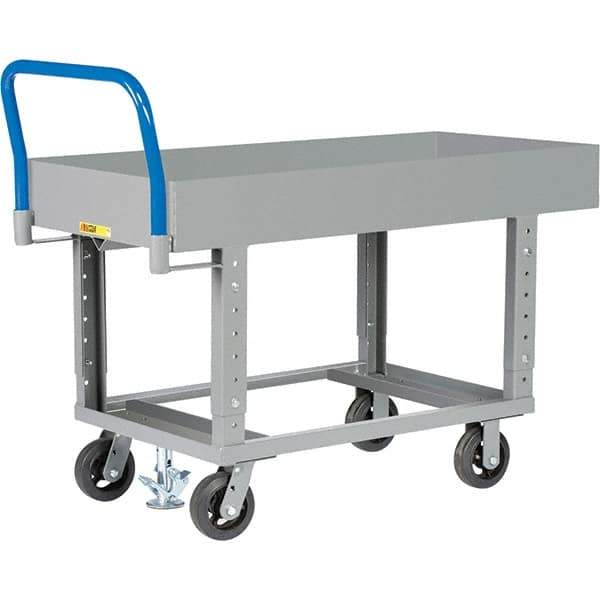 Little Giant - 2,000 Lb Capacity Steel Platform Truck - Steel Deck, 30" OAW, 61-1/2" Platform Length, Mold On Rubber Casters - USA Tool & Supply