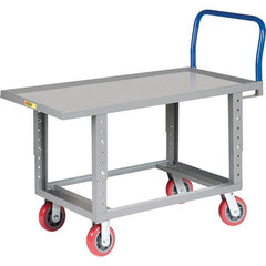 Little Giant - 2,000 Lb Capacity Steel Platform Truck - Steel Deck, 30" OAW, 49-1/2" Platform Length, Polyurethane Casters - USA Tool & Supply