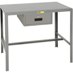 Little Giant - 48 Wide x 24" Deep x 30" High, Steel Machine Work Table with Drawer - Fixed Legs - USA Tool & Supply