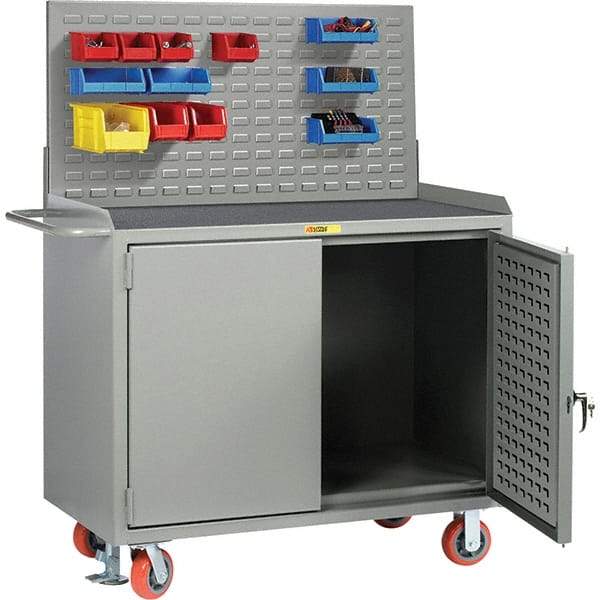 Little Giant - 3,600 Lb Capacity Mobile Workbench with Pegboard Panel - 48" Wide x 43-1/2" High - USA Tool & Supply