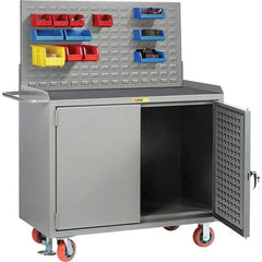 Little Giant - 3,600 Lb Capacity Mobile Workbench with Pegboard Panel - 48" Wide x 43-1/2" High - USA Tool & Supply