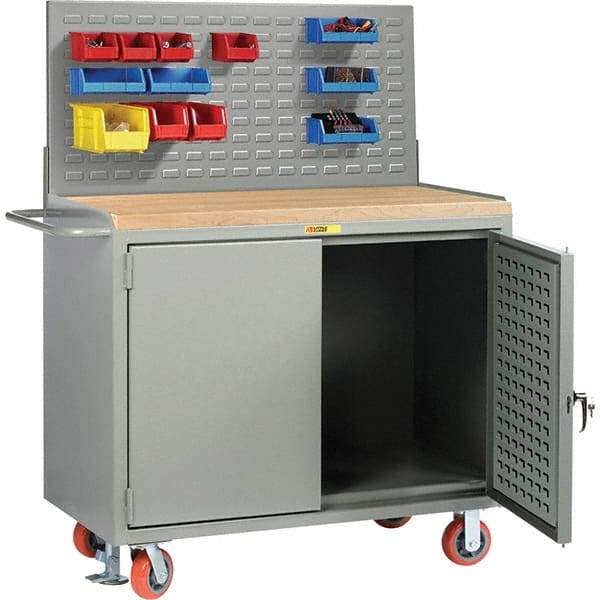 Little Giant - 3,600 Lb Capacity Mobile Workbench with Pegboard Panel - 48" Wide x 43-1/2" High - USA Tool & Supply
