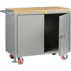 Little Giant - 3,600 Lb Capacity, 2 Door Mobile Service Bench - 41" Wide x 24" Deep x 43" High, Steel, Gray - USA Tool & Supply