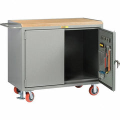 Little Giant - 3,600 Lb Capacity Mobile Workbench with Pegboard Panel - 48" Wide x 43-1/2" High - USA Tool & Supply