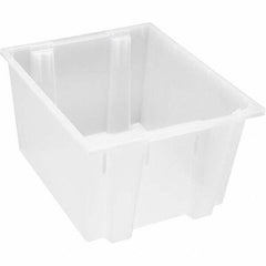 Quantum Storage - 75 Lb Load Capacity Clear Polypropylene Tote Container - Stacking, Nesting, 16" Long x 19-1/2" Wide x 23" High - USA Tool & Supply