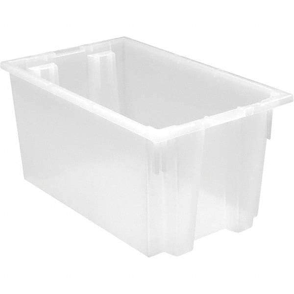 Quantum Storage - 90 Lb Load Capacity Clear Polypropylene Tote Container - Stacking, Nesting, 12" Long x 15-1/2" Wide x 23" High - USA Tool & Supply