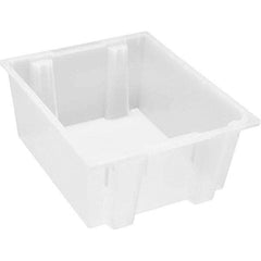 Quantum Storage - 45 Lb Load Capacity Clear Polypropylene Tote Container - Stacking, Nesting, 10" Long x 19-1/2" Wide x 23" High - USA Tool & Supply