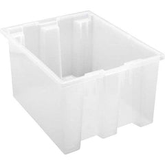 Quantum Storage - 65 Lb Load Capacity Clear Polypropylene Tote Container - Stacking, Nesting, 10" Long x 15-1/2" Wide x 19-1/2" High - USA Tool & Supply