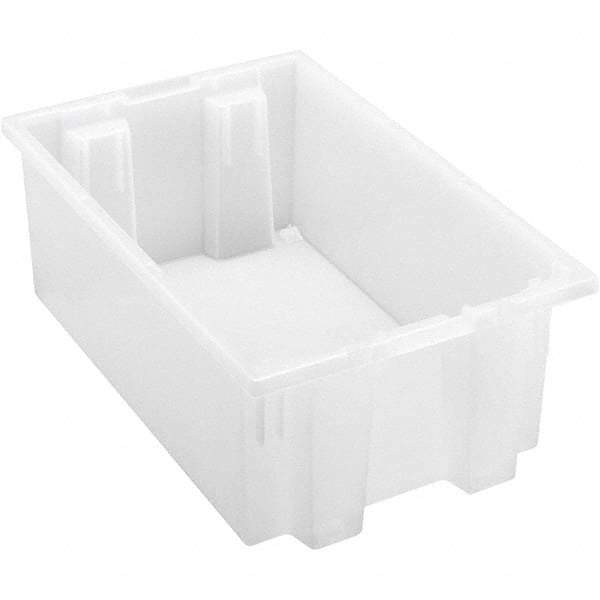 Quantum Storage - 45 Lb Load Capacity Clear Polypropylene Tote Container - Stacking, Nesting, 6" Long x 11" Wide x 18" High - USA Tool & Supply