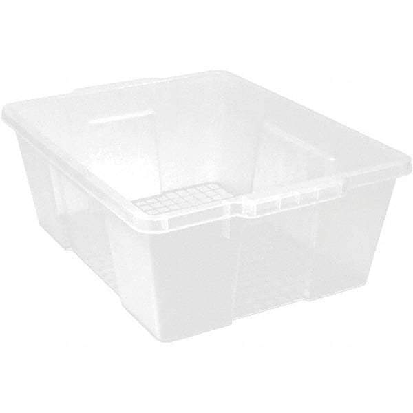 Quantum Storage - 50 Lb Load Capacity Clear Polypropylene Tote Container - Stacking, Nesting, 7.8" Long x 15.9" Wide x 21" High - USA Tool & Supply