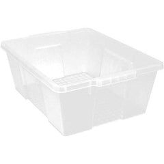 Quantum Storage - 50 Lb Load Capacity Clear Polypropylene Tote Container - Stacking, Nesting, 7.8" Long x 15.9" Wide x 21" High - USA Tool & Supply
