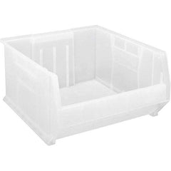 Quantum Storage - 225 Lb Load Capacity Clear Polypropylene Tote Container - Stacking, 12" Long x 22-1/2" Wide x 23.9" High - USA Tool & Supply