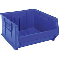 Quantum Storage - 225 Lb Load Capacity Blue Polypropylene Tote Container - Stacking, 12" Long x 22-1/2" Wide x 23.9" High - USA Tool & Supply