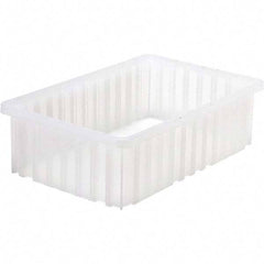 Quantum Storage - 40 Lb Load Capacity Clear Polypropylene Dividable Container - Stacking, 5" Long x 10.9" Wide x 16-1/2" High - USA Tool & Supply
