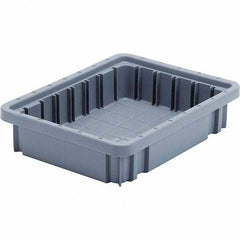 Quantum Storage - 20 Lb Load Capacity Gray Polypropylene Dividable Container - Stacking, 2-1/2" Long x 8.3" Wide x 10.9" High - USA Tool & Supply