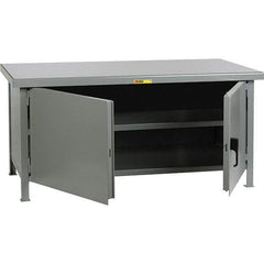 Little Giant - 1 Shelf Storage Cabinet - Steel, 72" Wide x 30" Deep x 34" High - USA Tool & Supply