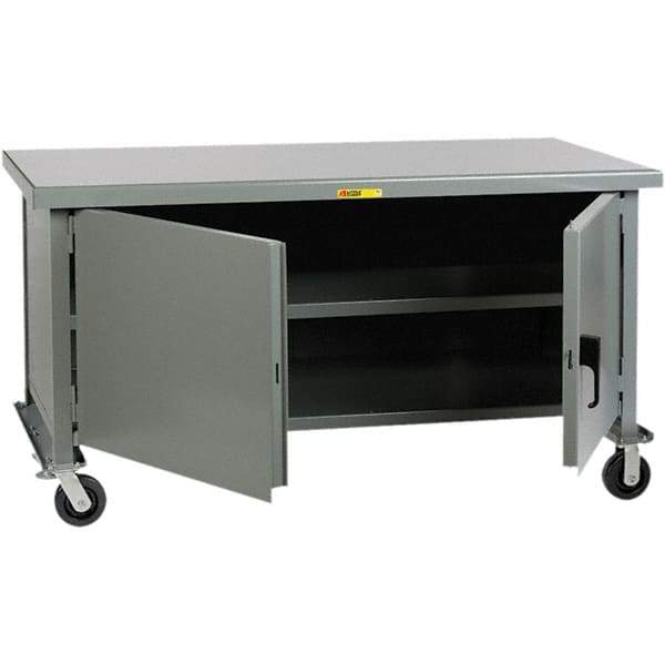 Little Giant - 1 Shelf Mobile Storage Cabinet - Steel, 48" Wide x 30" Deep x 37-1/2" High - USA Tool & Supply