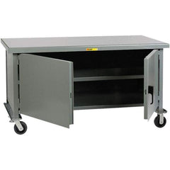 Little Giant - 1 Shelf Mobile Storage Cabinet - Steel, 72" Wide x 30" Deep x 37-1/2" High - USA Tool & Supply