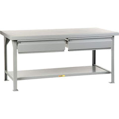 Little Giant - 72 Wide x 36" Deep x 34" High, Steel Workbench - Fixed Legs - USA Tool & Supply