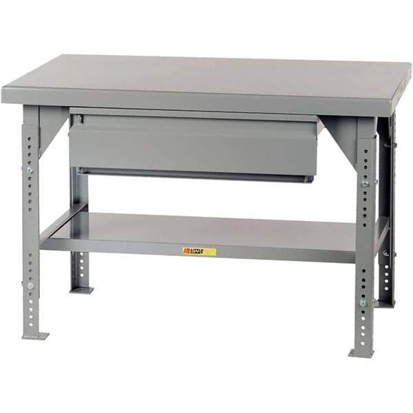 Little Giant - 72 Wide x 30" Deep x 37" High, Steel Workbench - Adjustable Height Legs - USA Tool & Supply