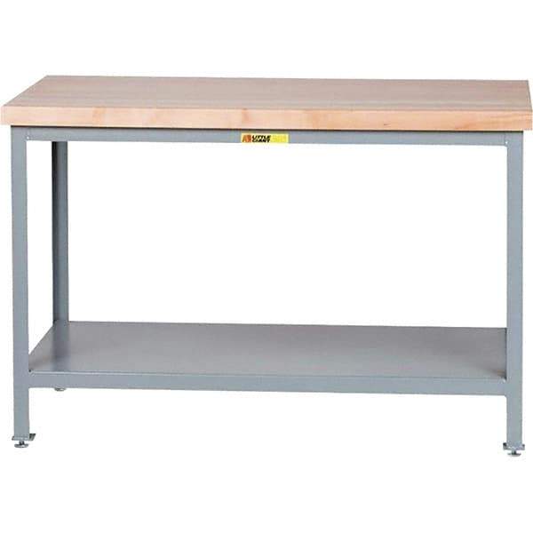 Little Giant - 60 Wide x 30" Deep x 35" High, Steel Butcher Block Top - 2,000 Lb Capacity, 35" High - USA Tool & Supply