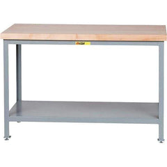 Little Giant - 60 Wide x 30" Deep x 35" High, Steel Butcher Block Top - 2,000 Lb Capacity, 35" High - USA Tool & Supply