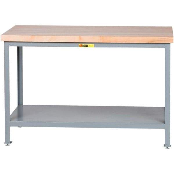 Little Giant - 24 Wide x 24" Deep x 35" High, Steel Butcher Block Top - Adjustable Height Legs - USA Tool & Supply
