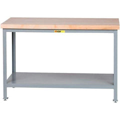 Little Giant - 24 Wide x 24" Deep x 35" High, Steel Butcher Block Top - Adjustable Height Legs - USA Tool & Supply