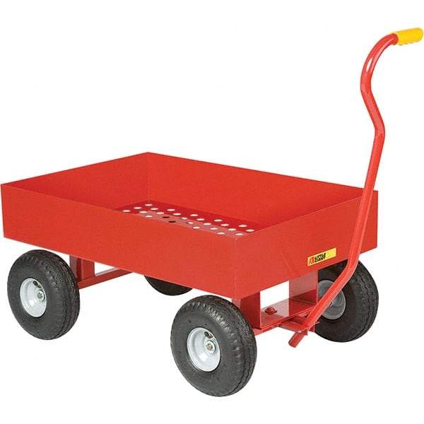 Little Giant - 1,200 Lb Capacity, 24" Wide x 36" Long x 17-1/4" High Cart - Steel, Pneumatic Casters - USA Tool & Supply