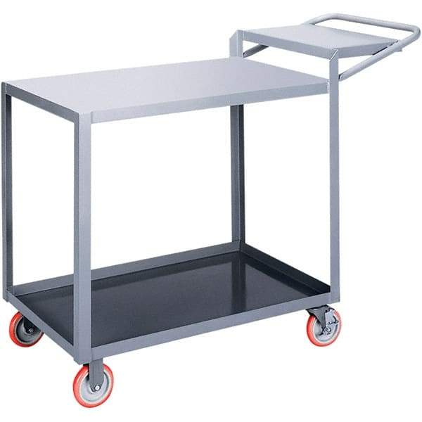 Little Giant - 1,200 Lb Capacity, 24" Wide x 48" Long x 40" High Order Picking Cart - 2 Shelf, Steel, Polyurethane Casters - USA Tool & Supply