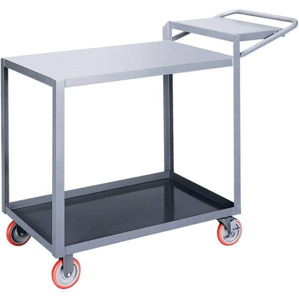 Little Giant - 1,200 Lb Capacity, 18" Wide x 32" Long x 40" High Order Picking Cart - 2 Shelf, Steel, Polyurethane Casters - USA Tool & Supply