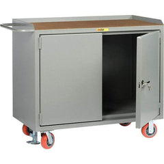 Little Giant - 3,600 Lb Capacity, 2 Door Mobile Service Bench - 41" Wide x 24" Deep x 43" High, Steel, Gray - USA Tool & Supply