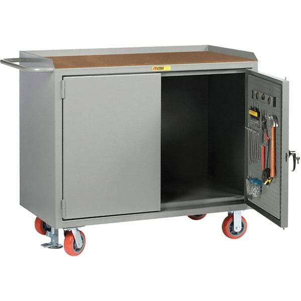 Little Giant - 3,600 Lb Capacity Mobile Workbench with Pegboard Panel - 48" Wide x 43-1/2" High - USA Tool & Supply